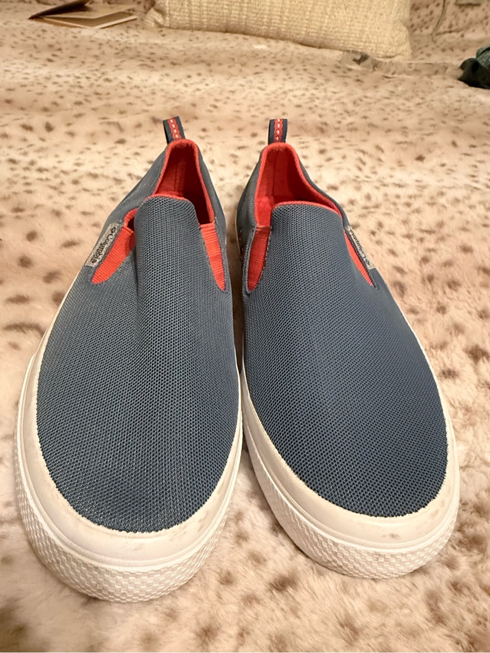 Columbia PFG Dorado Womens Size 8.5 Slip On Loafers - Gray & Orange- vgc